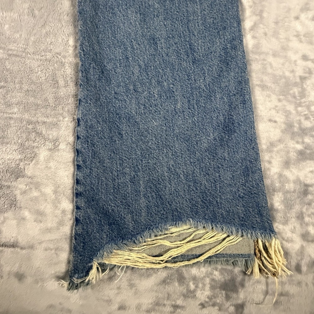 Free People Izzy Flare Jeans Women's 29 Blue Denim Flat Back Raw Distressed Hem - Picture 9 of 16